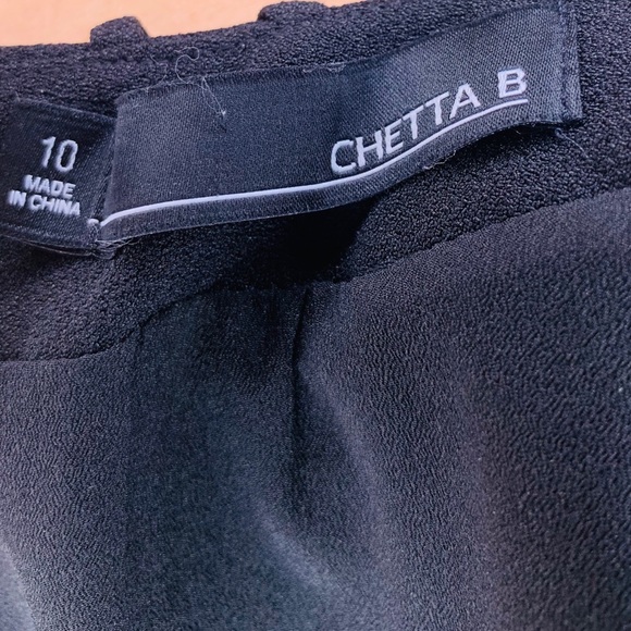 CHETTA B Sheath Dress Ruched Waist Gold Chain Neckline Accent Vintage 90s Sz 10 - Picture 2 of 9